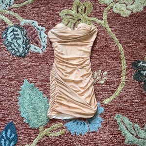 Oh Polly orange mesh layered dress